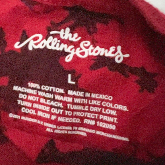 THE ROLLING STONES red tie dye graphic cropped tee shirt - Picture 5 of 8